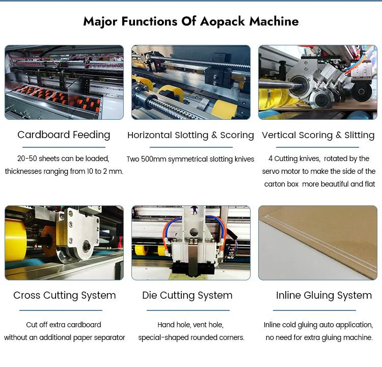 Aopack Slitting Slotting Printing Short Run Automatic Carton Box Making Machine Price